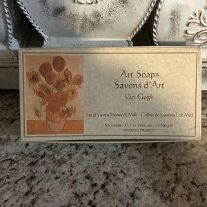 Art Soaps Savons D’art Van Gogh 3 Bars 3x7 Oz Honey & Milk Made France New vntg